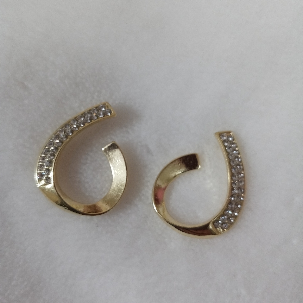 Rhinestone gold filled earrings